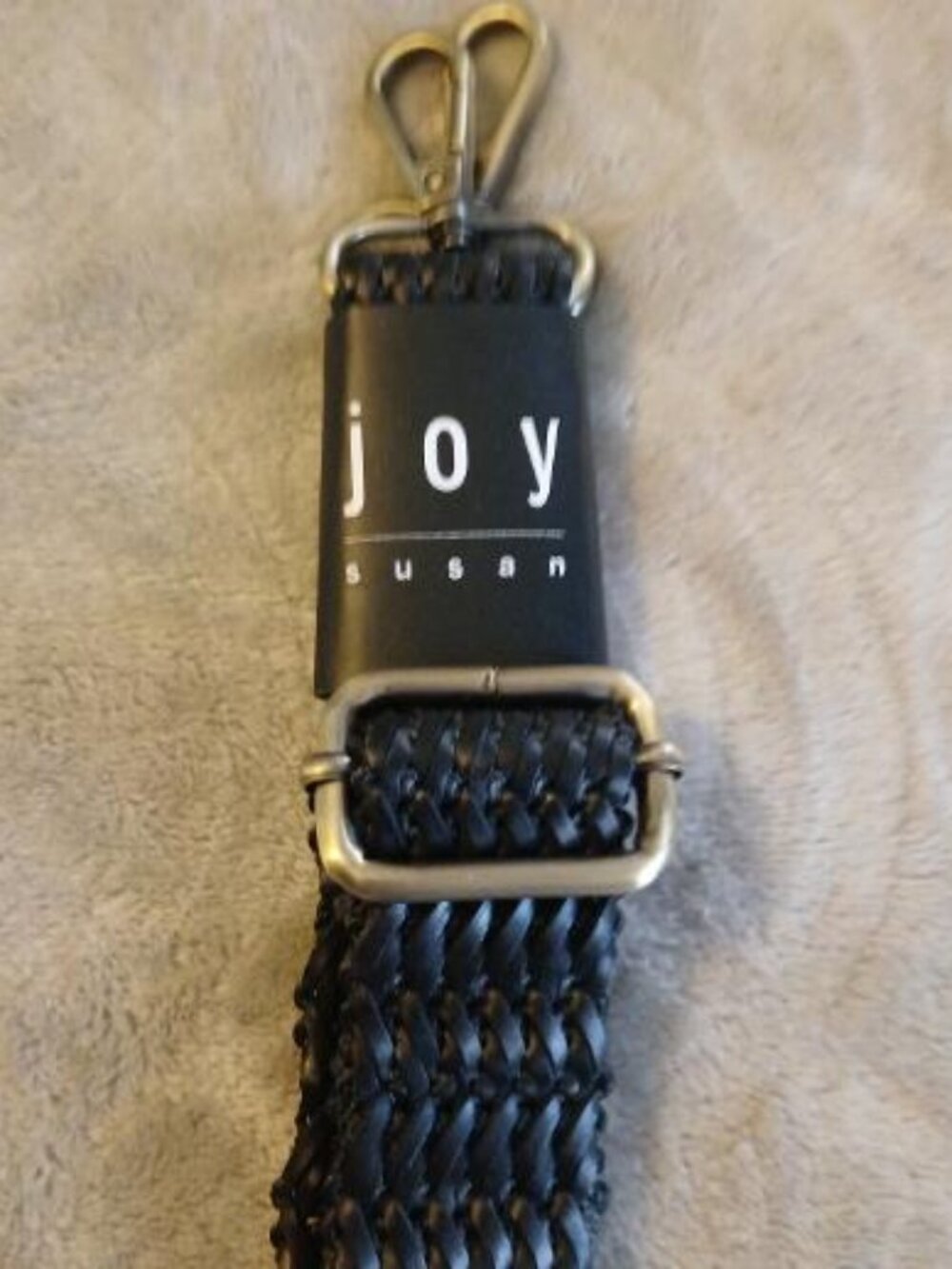 Joy Susan black braided purse strap